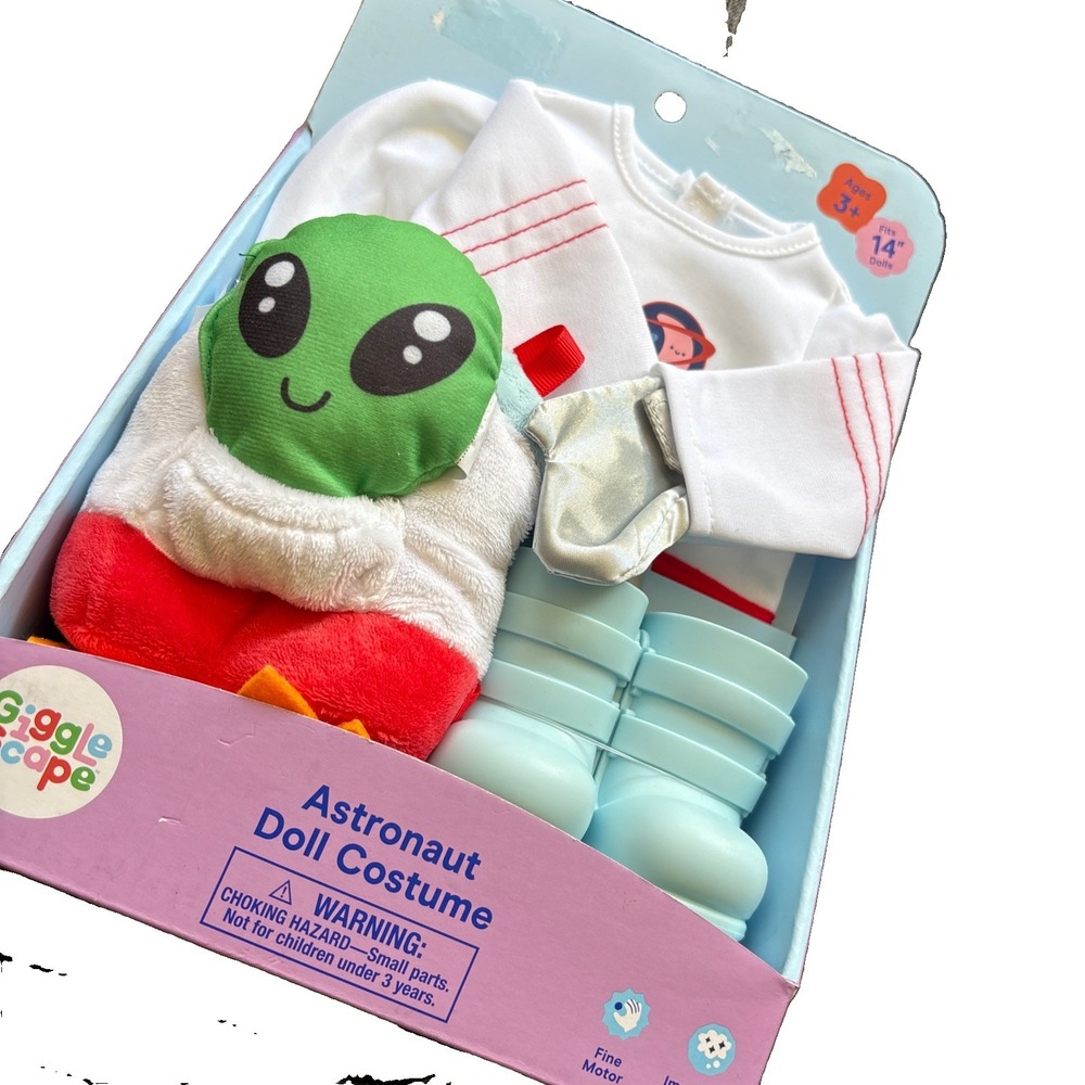 Giggle Scape Astronaut Doll Costume Set  Fits 14" Doll Alien Backpack Light Up